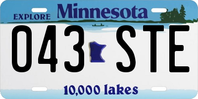 MN license plate 043STE