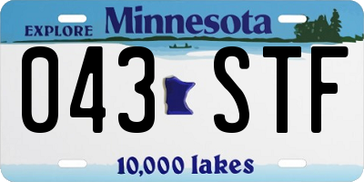 MN license plate 043STF