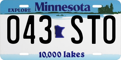 MN license plate 043STO