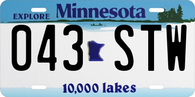MN license plate 043STW