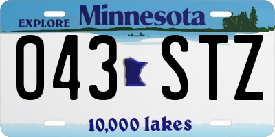 MN license plate 043STZ