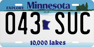 MN license plate 043SUC