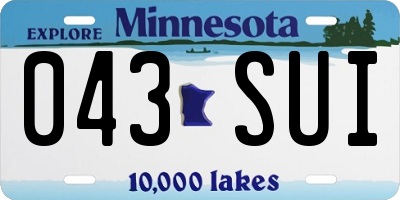 MN license plate 043SUI