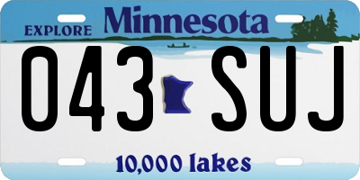 MN license plate 043SUJ