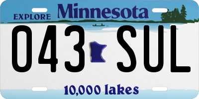 MN license plate 043SUL