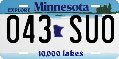 MN license plate 043SUO