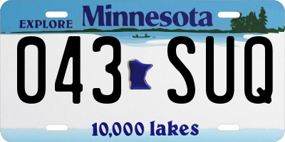 MN license plate 043SUQ