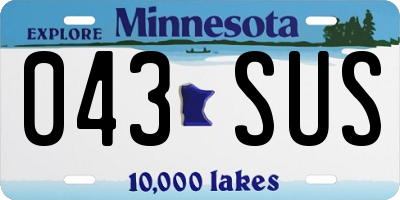MN license plate 043SUS