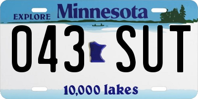 MN license plate 043SUT