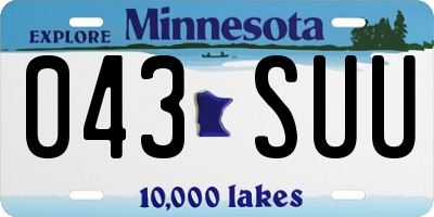 MN license plate 043SUU