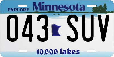 MN license plate 043SUV