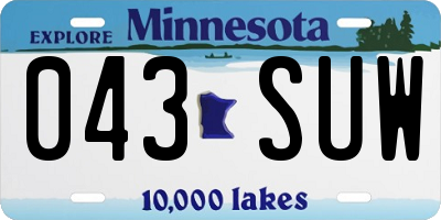 MN license plate 043SUW