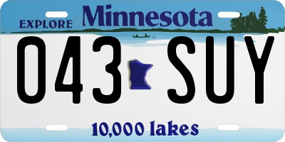 MN license plate 043SUY