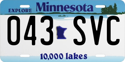 MN license plate 043SVC