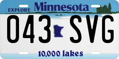 MN license plate 043SVG