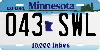 MN license plate 043SWL