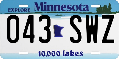 MN license plate 043SWZ