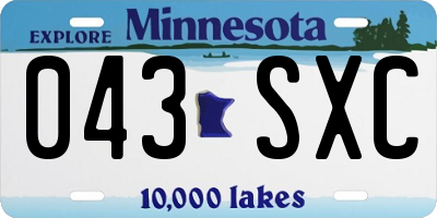 MN license plate 043SXC
