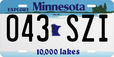 MN license plate 043SZI