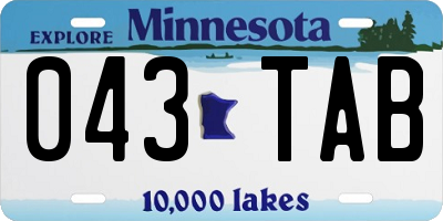MN license plate 043TAB