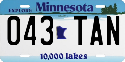MN license plate 043TAN