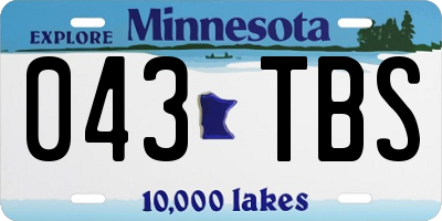 MN license plate 043TBS