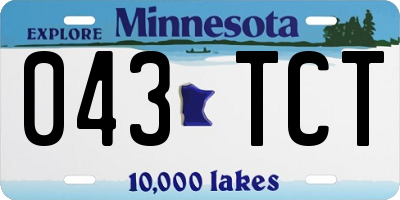 MN license plate 043TCT