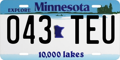 MN license plate 043TEU