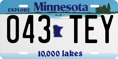 MN license plate 043TEY