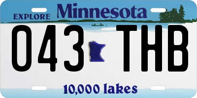 MN license plate 043THB