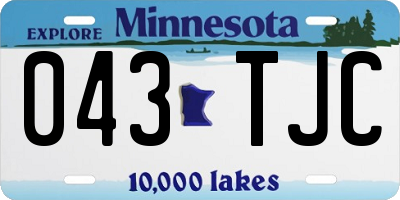 MN license plate 043TJC