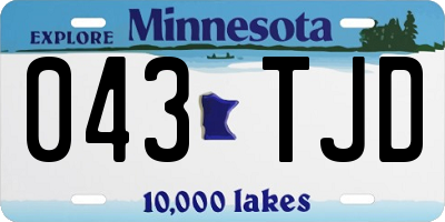 MN license plate 043TJD
