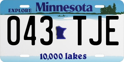 MN license plate 043TJE