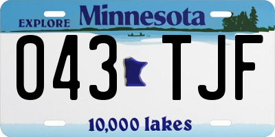 MN license plate 043TJF