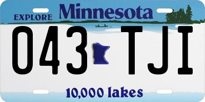 MN license plate 043TJI