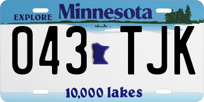 MN license plate 043TJK