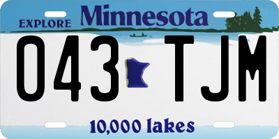 MN license plate 043TJM