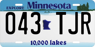 MN license plate 043TJR