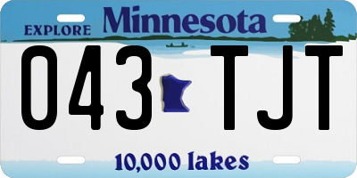 MN license plate 043TJT