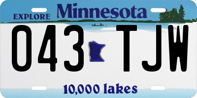 MN license plate 043TJW