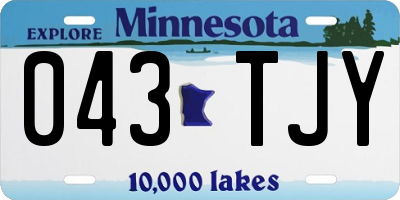 MN license plate 043TJY