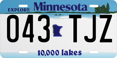 MN license plate 043TJZ