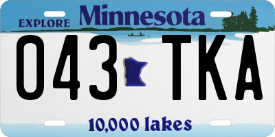 MN license plate 043TKA