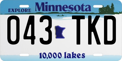 MN license plate 043TKD