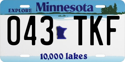 MN license plate 043TKF