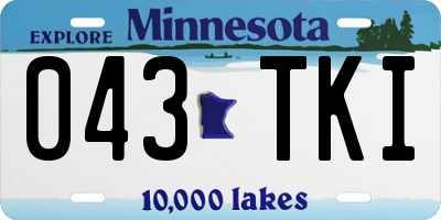 MN license plate 043TKI