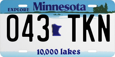 MN license plate 043TKN