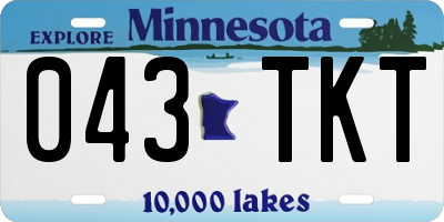 MN license plate 043TKT