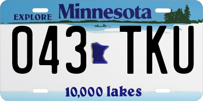 MN license plate 043TKU