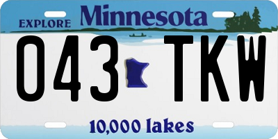 MN license plate 043TKW